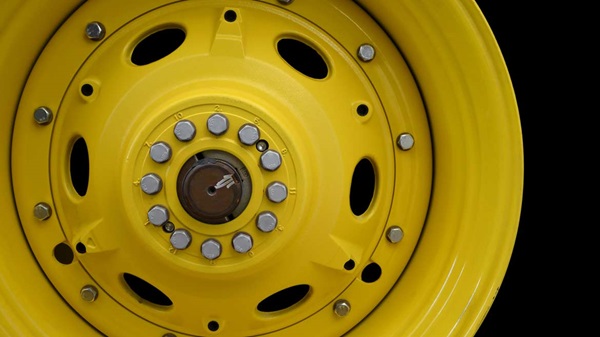 Yellow Rim of a New Tractor